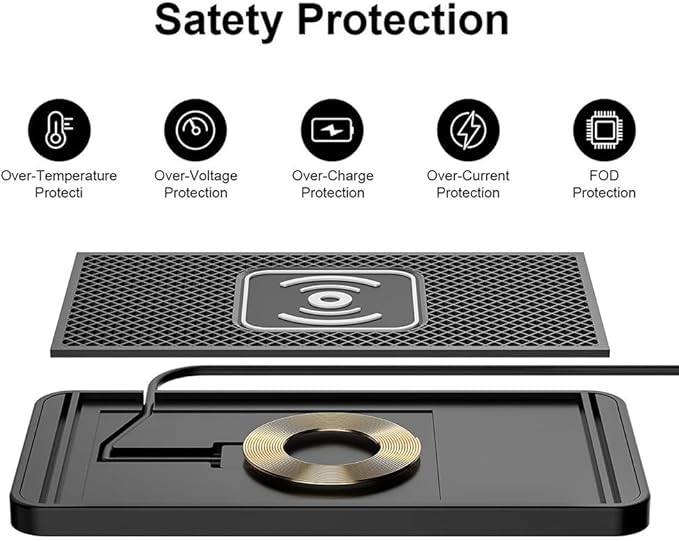 Wireless Car Charger Pad for Chevrolet Trailblazer 2002-2009 2021-2026, Type-C/USB 20W Car Wireless Charger Non-Slip Phone Charging Pad Car Accessories,B 30cm Cable USB Plug