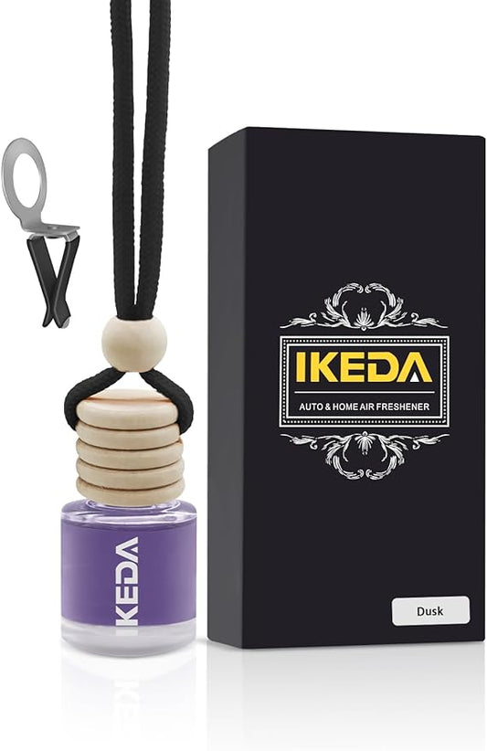 Ikeda Car Air Freshener: Hanging Car Smell Air Freshener | 10ml Hanging Car Perfume | Long Lasting Fragrance | Strong Scents Diffuser for Auto Home (Black ice|Circular)