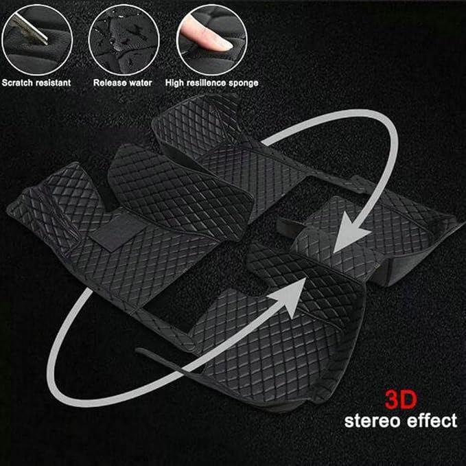 TREGOO All Weather Car Mats Custom Fit Non Slip Floor Mats for 1998-2025 Cars Personalized Leather Protection Pads Suitable for Men Women (Grey)