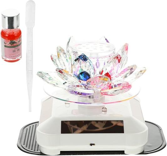 Healifty Solar Energy Rotating Ornament Car Aromatherapy Diffuser 3.93 Inch Air Freshener Interior Decoration with Aromatherapy Oil and Non-Slip Base