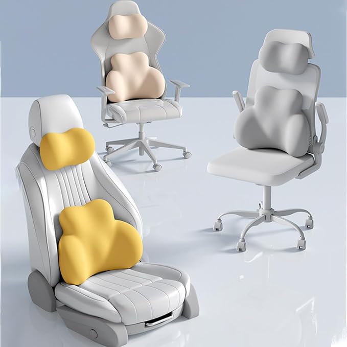 Car Lumbar Support Pillow for Honda Prologue 2025 Memory Foam Back Support Cushion Breathable Car Seat Lumbar Pad Accessories,Grey