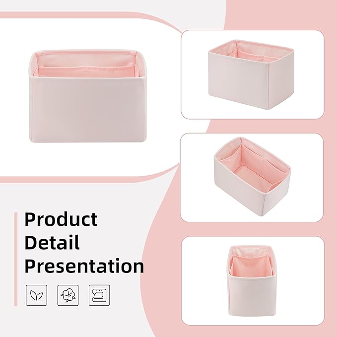DGAZ Silk Purse Organizer Insert Fits LV Speedy 16/20/25/30/35/45 bags，Silky Smooth Bag Organizer，Luxury Handbag & Tote Shaper（Pink，SP35）
