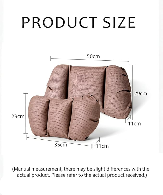 Car Neck Pillow & Lumbar Support for Porsche Cayenne Type 958.2 2015-2018 Ergonomic Breathable Mesh Auto Seat Back Cushion Headrest,Black-Neck & Lumbar Set
