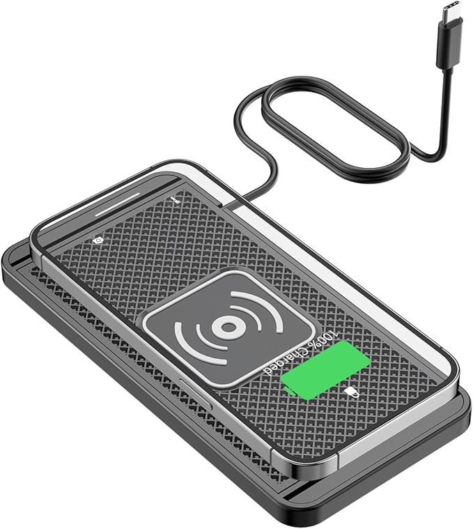 Wireless Charging Pad for Car for Lexus GX460 GX470 LC500, 15W Fast Wireless Charger Mat Non-Slip Silicone Car Center Console Phone Charging Pad,A/15W-Type-c