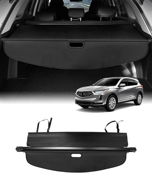 Powerty Retractable Cargo Cover for 2019-2025 2026 Acura RDX, Canvas Texture Trunk Cover Privacy Screen Rear Security Shade for RDX Accessories (with Extented Cover)