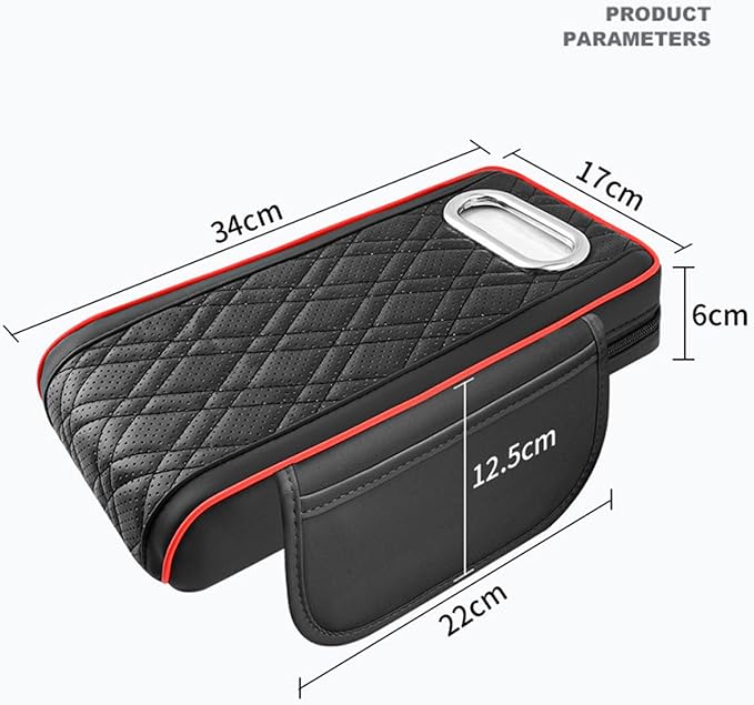 Car Armrest Cushion for Toyota Crown Majesta VI 2009-2015 2016 2017 2018, Car Center Console Cover Armrest Pad with Cup Holder and Tissue Box, Car Accessories,Orange