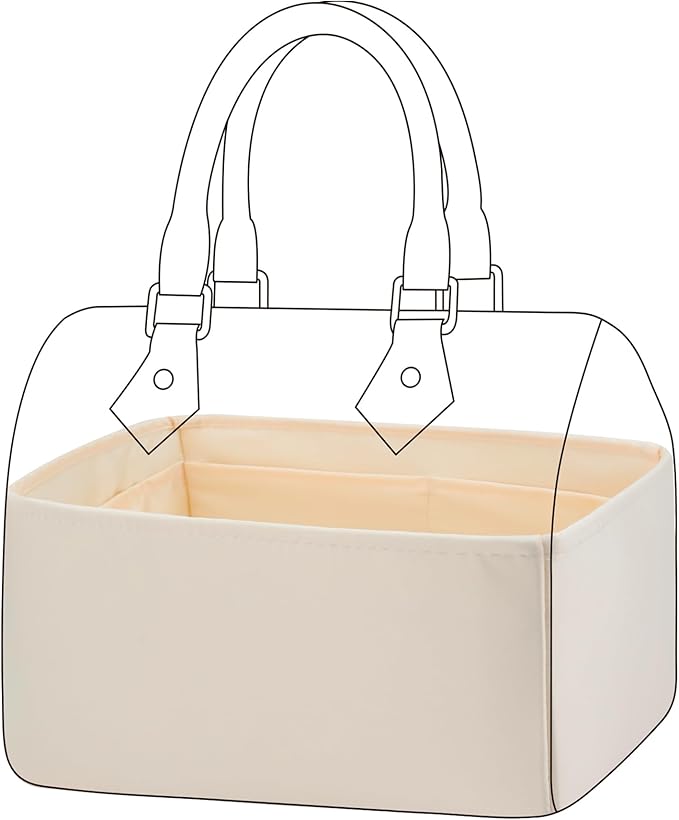 DGAZ Silk Purse Organizer Insert Fits LV Speedy 16/20/25/30/35/40/45 bags，Silky Smooth Bag Organizer，Luxury Handbag & Tote Shaper(Craie,SP40)