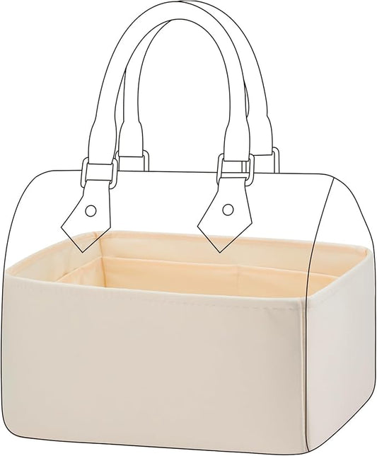 DGAZ Silk Purse Organizer Insert Fits LV Speedy 16/20/25/30/35/45 bags，Silky Smooth Bag Organizer，Luxury Handbag & Tote Shaper（Craie，SP35）