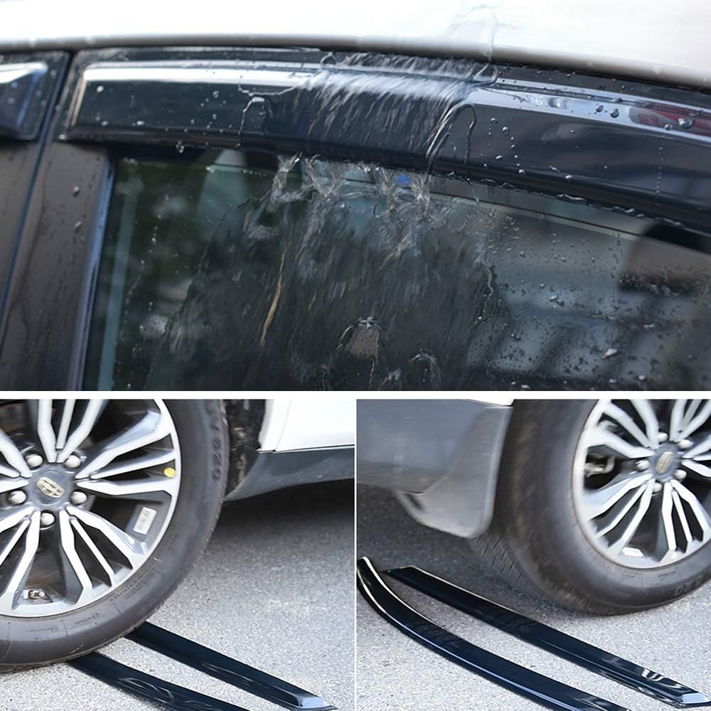 94059 Side Window Visors Wind Vent Deflector,4pcs Outside Mount Tape-On Rain Guards Set fit for 2001-2012 Escape,2008-2011 Mazda Tribute,2005-2011 Mercury Mariner