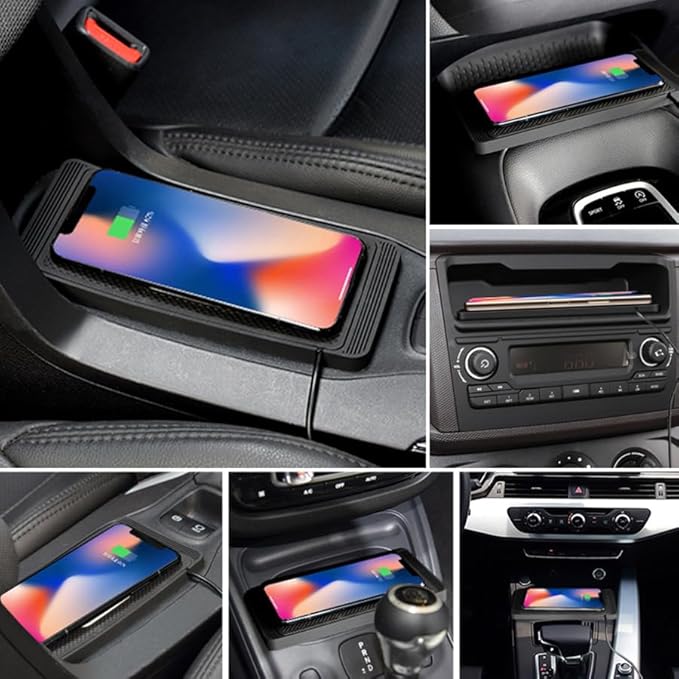 Wireless Charging Pad for Car for Land Range Rover Evoque II (L551) 5Door 2019-2023-pr, 15W Fast Wireless Charger Mat Non-Slip Silicone Car Center Console Phone Charging Pad,B/15W-USB