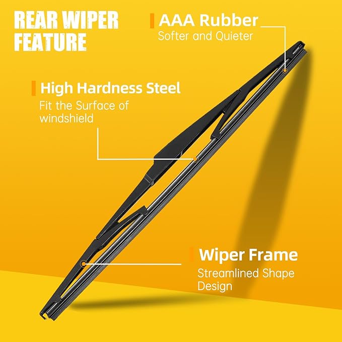 MIKKUPPA 26"+16"+14" Windshield Wiper Blades Replacement for 2007-2012 Mazda CX-7, Front & Rear Wiper Blades Set, Durable Stable Quiet All Season (Pack of 3)