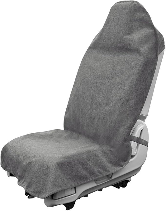 Waterproof Car Towel Seat Cover, Sweating Non-Slip Premium Towel Carseat Cover Protector, Universal Soft Machine Washable Car Truck SUV Front Seat Cover for Gym Workout Beach Hiking (Gray)