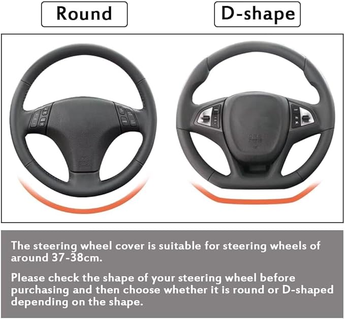 Pahajim Car Steering Wheel Cover for Women Men Universal PU Leather Steering Wheel Accessories Anti Skid 14.5-15 Inch (37-38cm) Forro Volante Carro (Blue)
