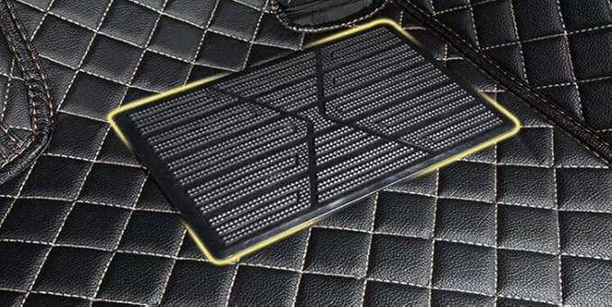 Custom Floor Mats for Cars fit 95% Sedan SUV Sports Car Full Coverage All Weather Men Women Pads Protection Non-Slip Leather Floor Liners (Black Brown Stitching)