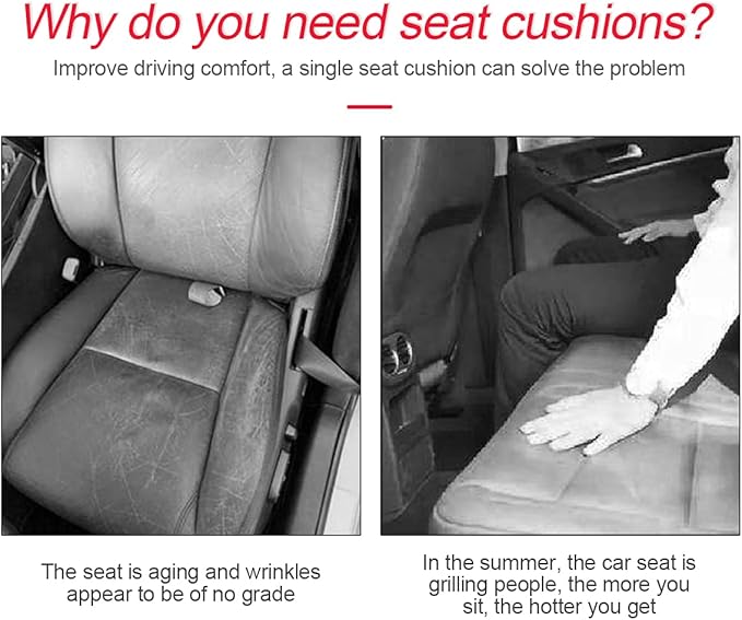 Moly Magnolia Car Seat Cover/Protector, Car Seat Cushion, Breathable, Comfort, Universal for Most Vehicles, Automotive Interior Seat Protector, Car Seat Cover for Men and Women (Red)