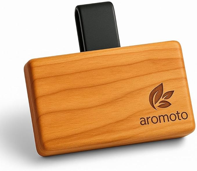 Wooden Car Air Freshener – Premium Natural Scents for Every Drive – Car Odor Eliminator (Amber)