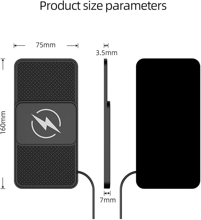 OUTMX Wireless Car Charger Pad for Toyota C-HR Hilux Sienna Urban, 20W Fast Wireless Charger Non-Slip Silicone Car Center Console Phone Charging Mat,B 30cm Cable USB Plug-Normal