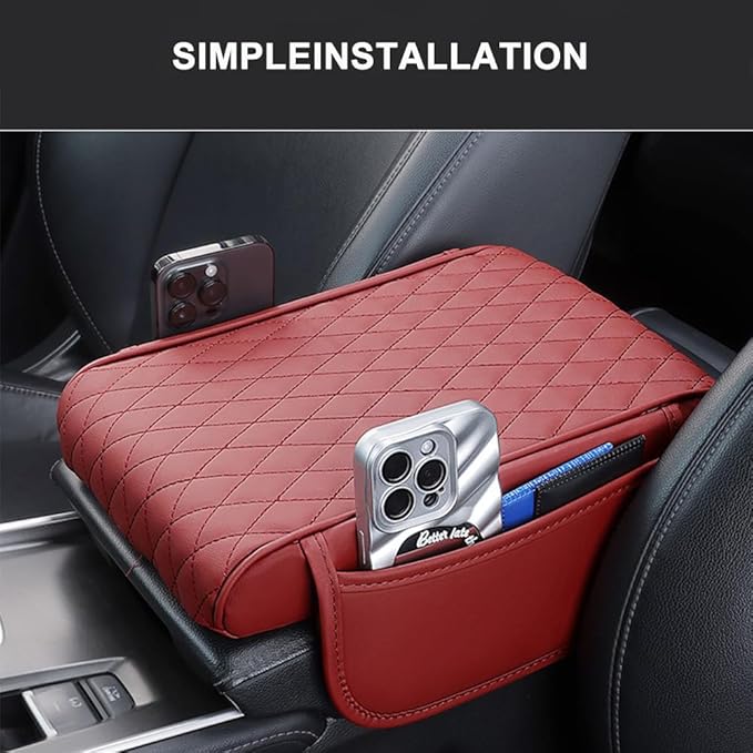 Car Armrest Pad for Lexus GX J150 J120 GX 460 400 GX OR Leather Armrest Box Mat Center Console Cushion Pad Universal Armrest Seat Box Cover Protector,Beige