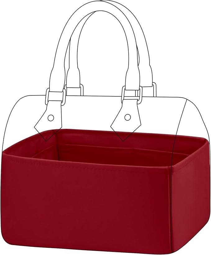 DGAZ Silk Purse Organizer Insert Fits LV Speedy 16/20/25/30/35/45 bags，Silky Smooth Bag Organizer，Luxury Handbag & Tote Shaper（Wine Red，SP35）