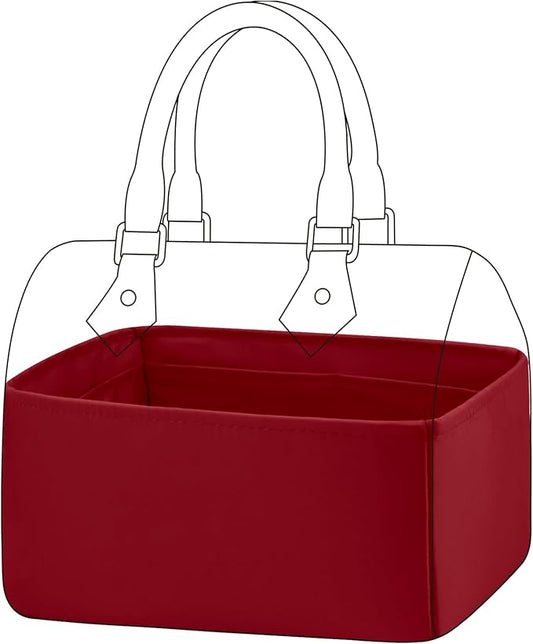 DGAZ Silk Purse Organizer Insert Fits LV Speedy 16/20/25/30/35/45 bags，Silky Smooth Bag Organizer，Luxury Handbag & Tote Shaper（Wine Red，SP35）