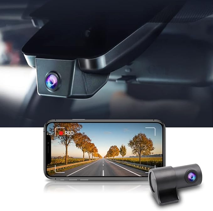 Fitcamx Front 4K+Rear 1080P Dash Cam Adapts for Toyota bZ4X 2023-2026 XLE Plus Limited Nightshade, OEM Factory Look, 2 Way HD Video, WiFi & APP, Loop Recording, G-Sensor, Easy to Use, 128GB Card