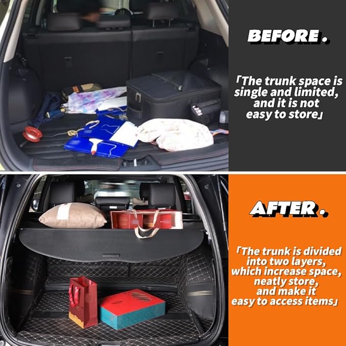 Cargo Cover Retractable Fit for Audi Q7 2016 2017 2018 2019 2020 2021 2022 2023 Retractable Trunk Rear Security Cover Trunk Cover Luggage Security Shield Shade