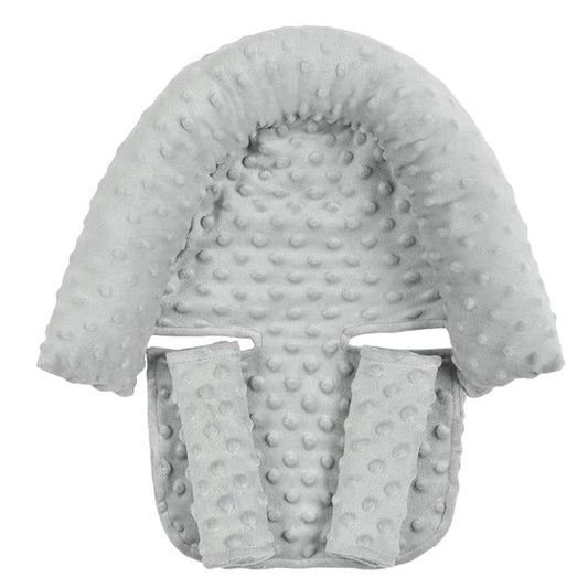 Baby Carseat Headrest and Strap Covers,Baby Carseat Head Support & Carseat Neck Cover,Infant Head Support Pillow, Toddler Headrest Pad for Carseat Strollers Carrier,Grey