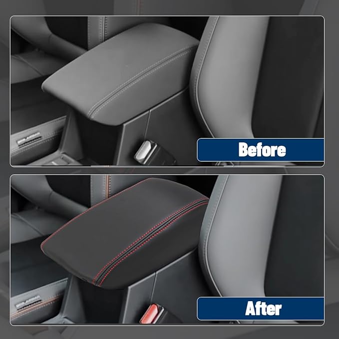 Center Console Cover Compatible with 2025 Subaru Forester Armrest Box Cover Car Interior Accessories Arm Rest Cushion Pad Waterproof Anti Slip Stain Resistant Black Stitching