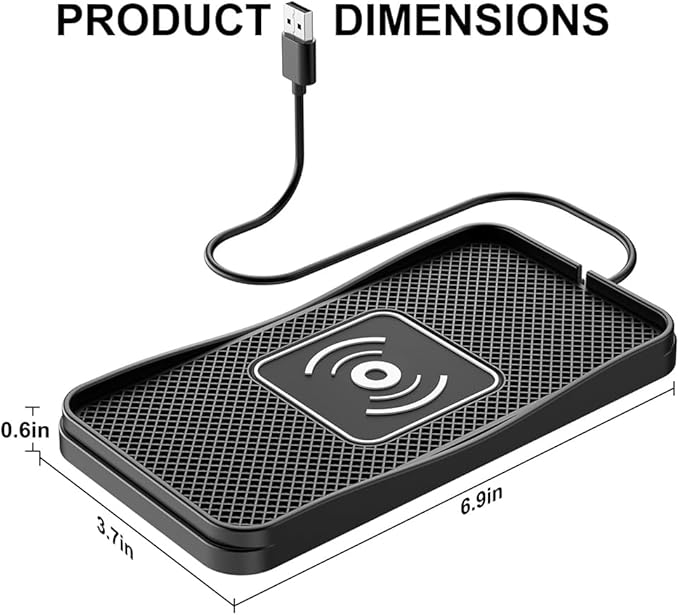 Wireless Car Charger Pad for Nissan Kicks 2018-2026, Type-C/USB 20W Car Wireless Charger Non-Slip Phone Charging Pad Car Accessories,B 30cm Cable USB Plug