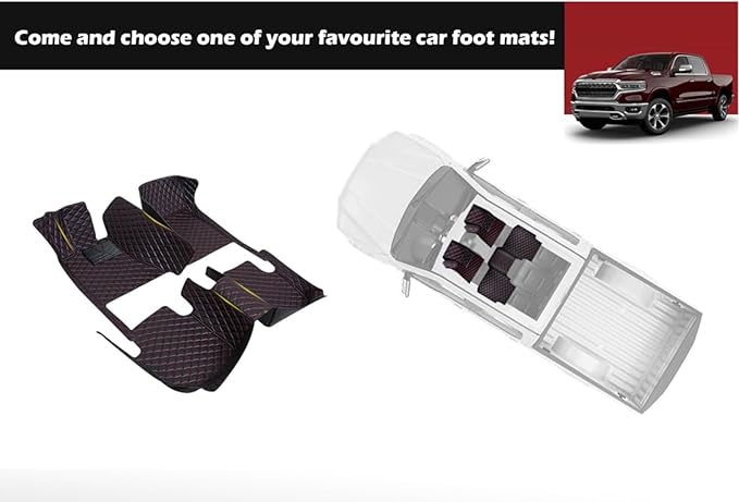 Yaruicar Custom Personalized Floor Mats for Cars Luxury Full Coverage All Car Floor Mats Anti-Slip Leather Car Mat Set Trucks & SUVs Trucks Automotive Floor Mats Liners (Wine Red Black Beige)
