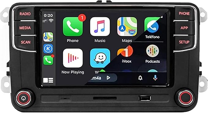 SCUMAXCON 6.5" Car Stereo RCD360 PROII RCD330 Carplay Android Auto Bluetooth USB SD RVC FM for VW Golf MK5 MK6 Passat Jetta CC EOS (Backup Camera Actived)