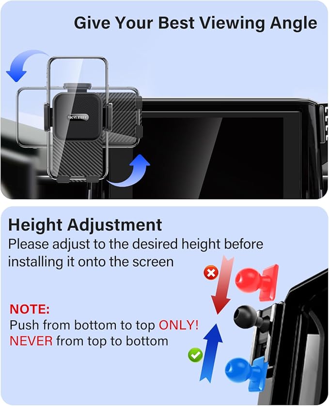 SKYLOTEC Car Phone Holder for Subaru Solterra/Toyota bZ4X 2023 2024 2025 Accessories 8/12.3-Inch Screen Fixed Clip, Automobile Cradles Phone Mount, Cell Phone Base Not Block Air Vent