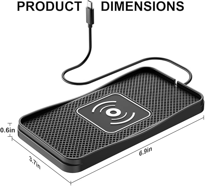 Wireless Car Charger Pad for Toyota GR 86 2022-2025, Type-C/USB 20W Car Wireless Charger Non-Slip Phone Charging Pad Car Accessories,A 30cm Cable Type-C Plug