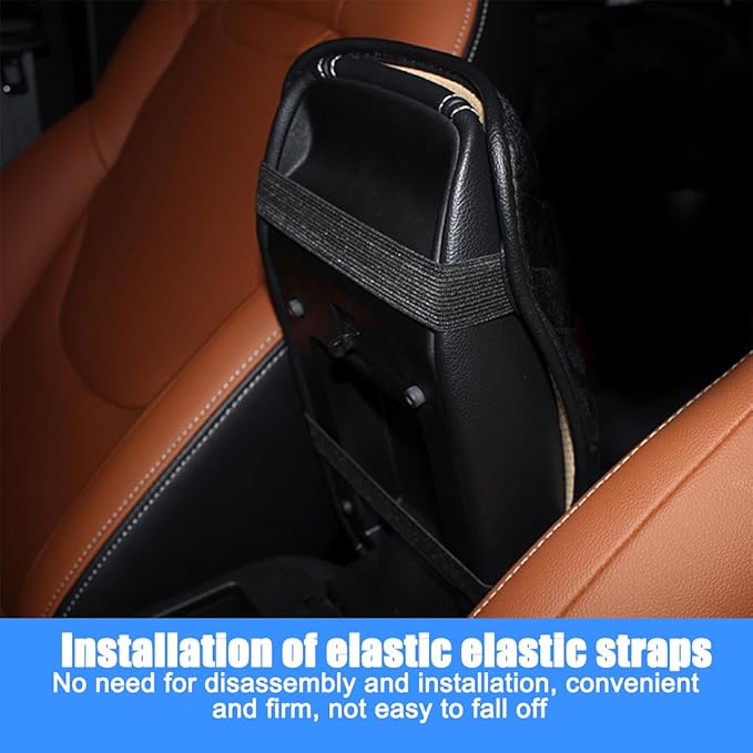 Mandark Bling Car Center Console Cover, Crystal Rhinestone Fluffy Automotive Armrest Seat Box Cushion Pad, Soft Comfortable Diamond Arm Rest Protection Mat, Universal Vehicle Accessories (Black)