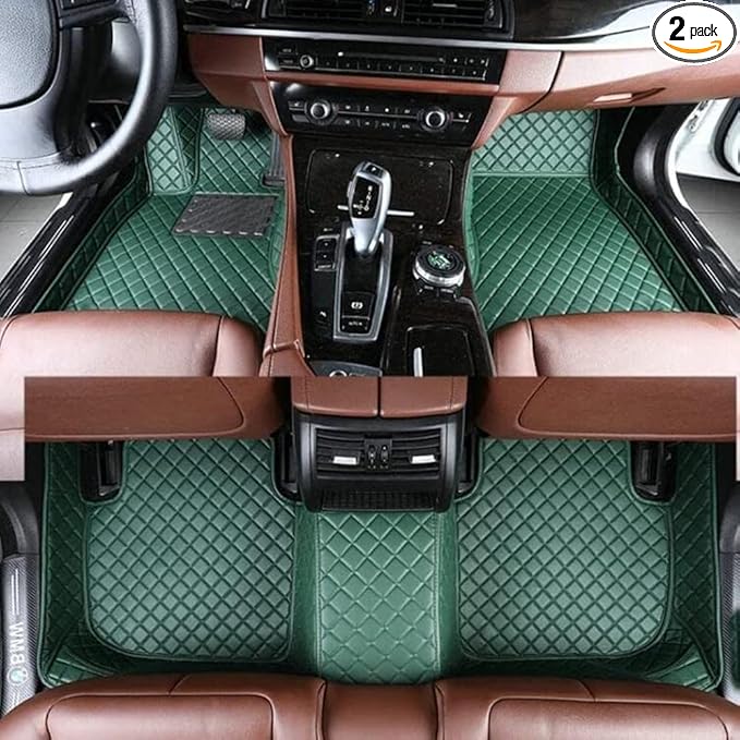 Custom Making Car Floor Mats Compatible with Audi BMW Mercedes-Benz Toyota Lexus Honda Infiniti Nissan Hyundai Kia All Models 2005-2026 (Green)