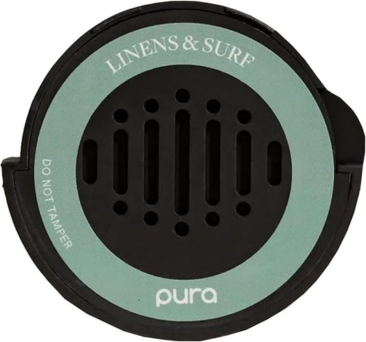 Pura Car Scent Refill - Fragrance for Pura Car Diffuser - Clean & Safe Luxury Diffuser Scent - Long-Lasting Fragrance for 30 Days of Aroma - Linens & Surf