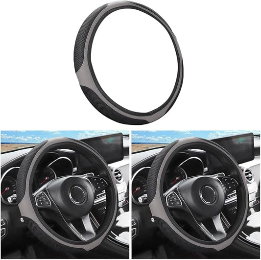 LoyaForba Car Steering Wheel Cover, Universal 14.5-15 Inch, Soft Anti-Slip Neoprene Protector for Steering Wheel, Breathable Odorless and Elastic Stretch, Car Accessory for SUV, Van, Truck (Gray)