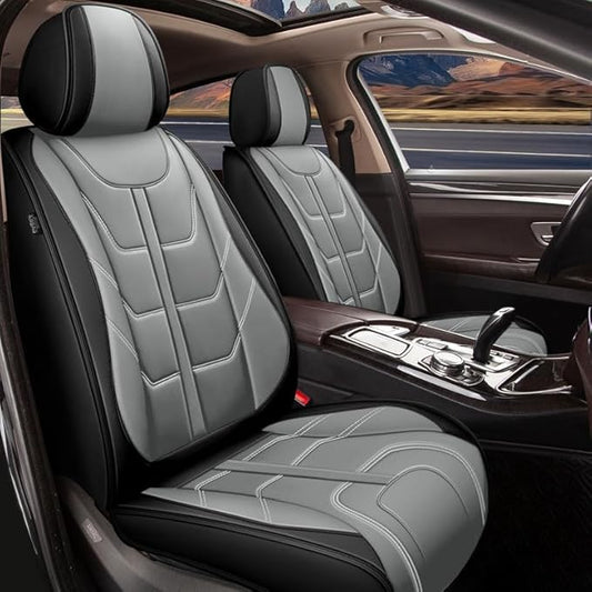TTX LIGHTING Car Seat Covers fit for Chevrolet Traverse 2018-2026 Front Seat: Premium Leather Automotive Seat Cover with Airbag Compatible Waterproof (2 Seats, Black & Gray)