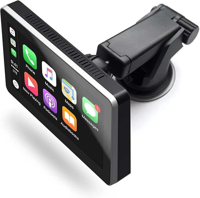 Car and Driver INTELLIDASH with Apple Carplay and Android Auto, 7'' IPS Touchscreen Multimedia Player with Bluetooth, Mirror Link, SiriusXM, Google, Siri Assistant Dash or Windshield Mounted