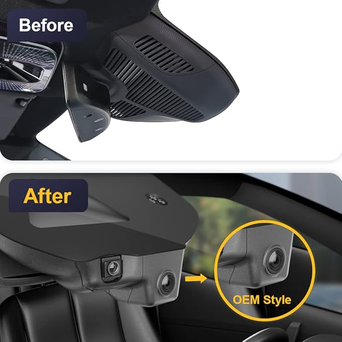 Fitcamx Front 2K+Rear 1080P Dash Cam Adapts for Mercedes-Benz C-Class 2022-2025 C300 Sedan Coupe Cabriolet (HD2-6329), OEM Look, Dual Loop Recording, WiFi & APP, G-Sensor, Easy to Set, 64GB Card