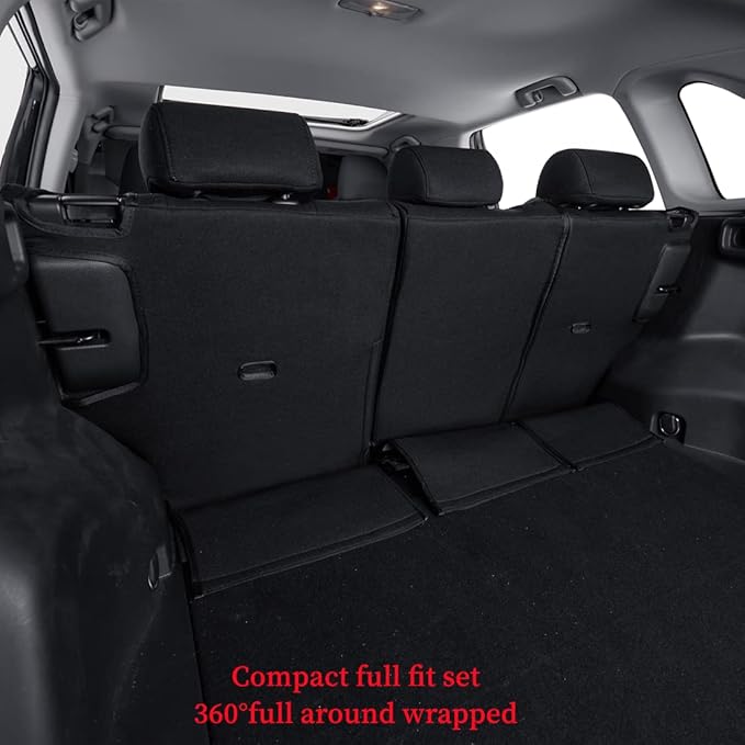 coverdream Custom Seat Covers Compatible with Select Toyota RAV4 LE 2013 2014 2015 2016 2017 2018 Models (Black,Full Set)