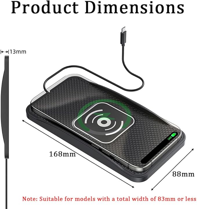 Wireless Car Charger Pad for BMW E36 E46 E90 F30 G20 E92 GT Convertible, Type-C/USB 20W Car Wireless Charger Non-Slip Phone Charging Pad Car Accessories,A 30cm Cable Type-C Plug