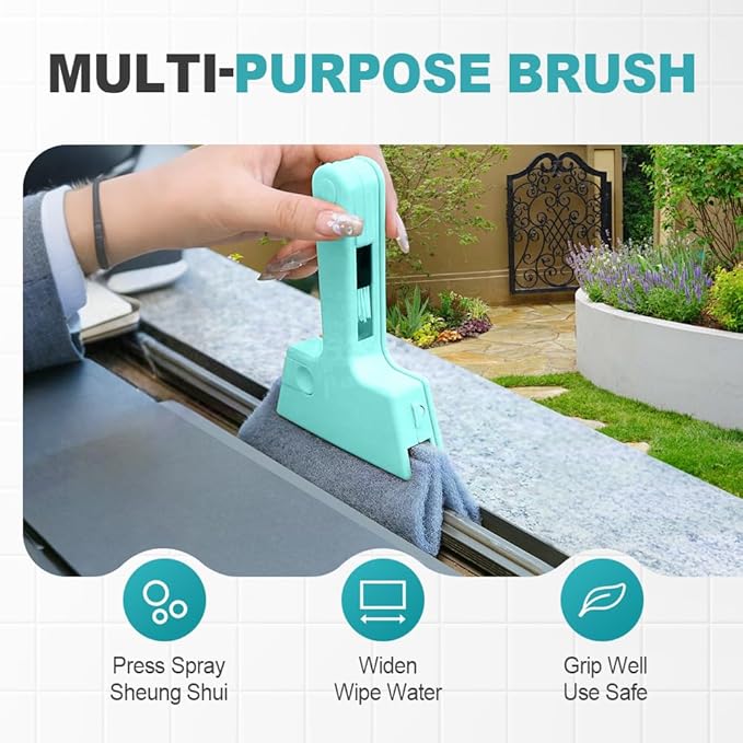 Magic Window Track Cleaner, 2024 Upgraded Window Groove Cleaning Brush Tools Set, Hand-held Window Track Cleaner Brushes Tools Set for Window lides Gaps Tile Lines Shutter Car Vents (Gray B 3PCS)