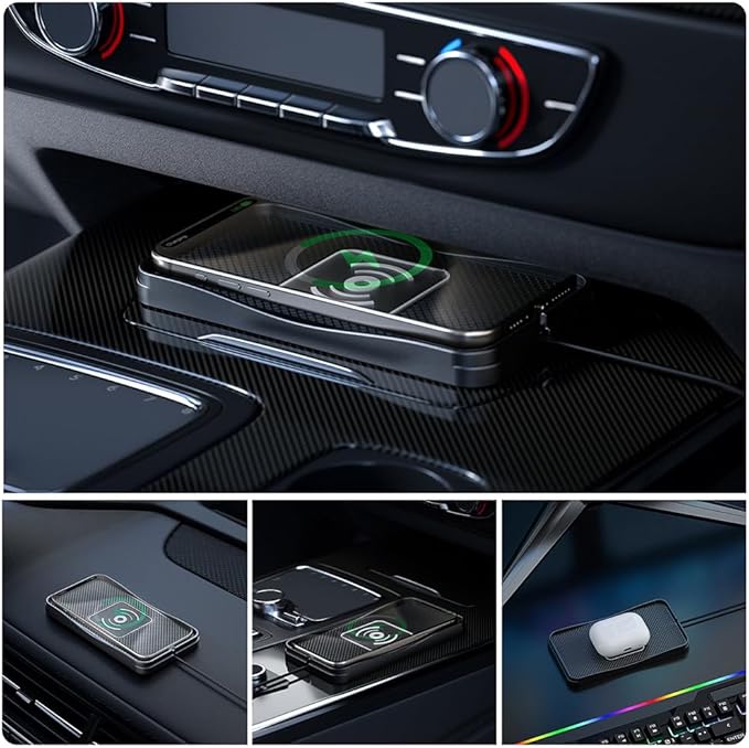 Wireless Car Charger Pad for Kia K5 2021-2026, Type-C/USB 20W Car Wireless Charger Non-Slip Phone Charging Pad Car Accessories,A 30cm Cable Type-C Plug