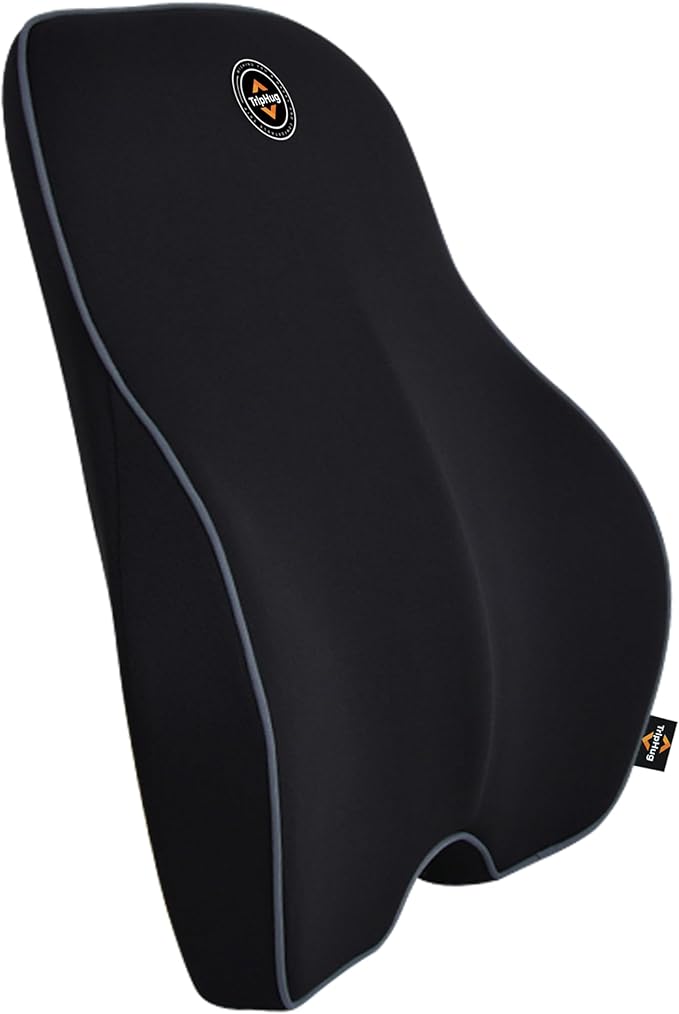 Lumbar Support Pillow for Car, Office, and Gaming Chair, Lumbar Cushion Desk Chair Back Cushion, Memory Foam Back Support Pillow, Comfortable and Breathable, Ergonomic Back - Black