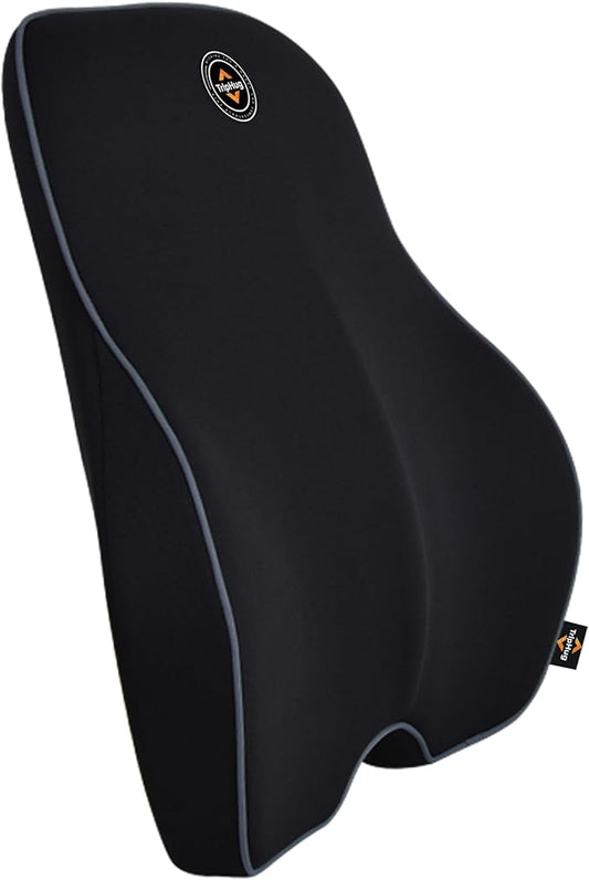 Lumbar Support Pillow for Car, Office, and Gaming Chair, Lumbar Cushion Desk Chair Back Cushion, Memory Foam Back Support Pillow, Comfortable and Breathable, Ergonomic Back - Black