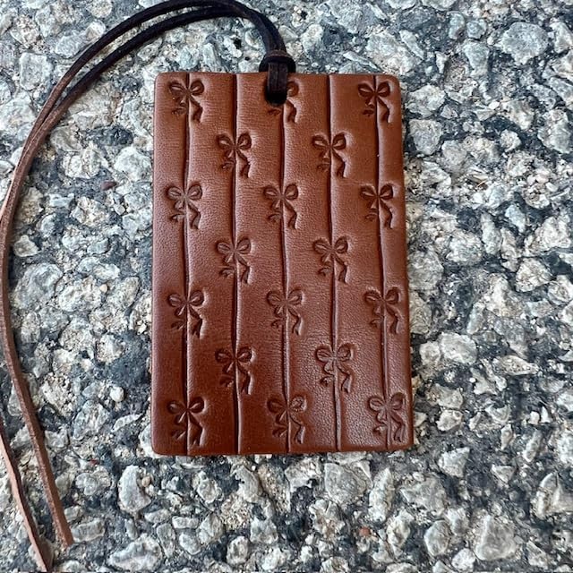 Air Flair | Leather Car Air Freshener | Rectangle | Bows (Mahogany Coconut)