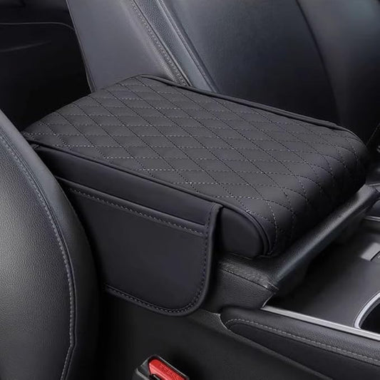 Car Armrest Pad for Ford Bronco Sport (CX430) 2021 2022 2023 2024 2025 2026 Leather Armrest Box Mat Center Console Cushion Pad Universal Armrest Seat Box Cover Protector,Black