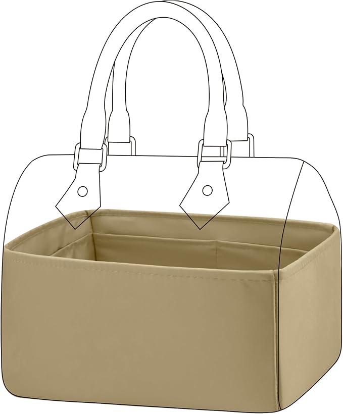 DGAZ Silk Purse Organizer Insert Fits LV Speedy 16/20/25/30/35/40/45 bags，Silky Smooth Bag Organizer，Luxury Handbag & Tote Shaper(S2 trench,SP30)