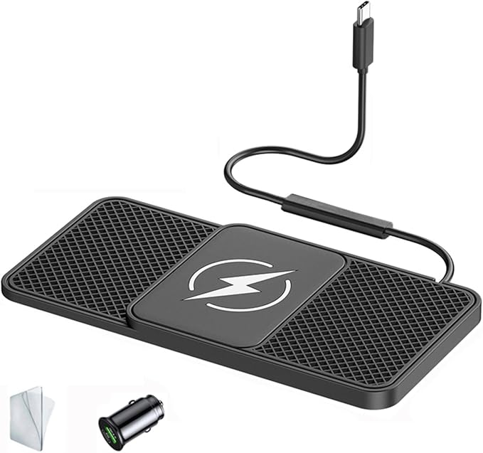 Wireless Car Charger Pad for Hyundai IONIQ 5,20W Fast Wireless Phone Charger Cell Phone Cordless Charging mat,Non-Slip Phone Charging,30cm Cable Type-C